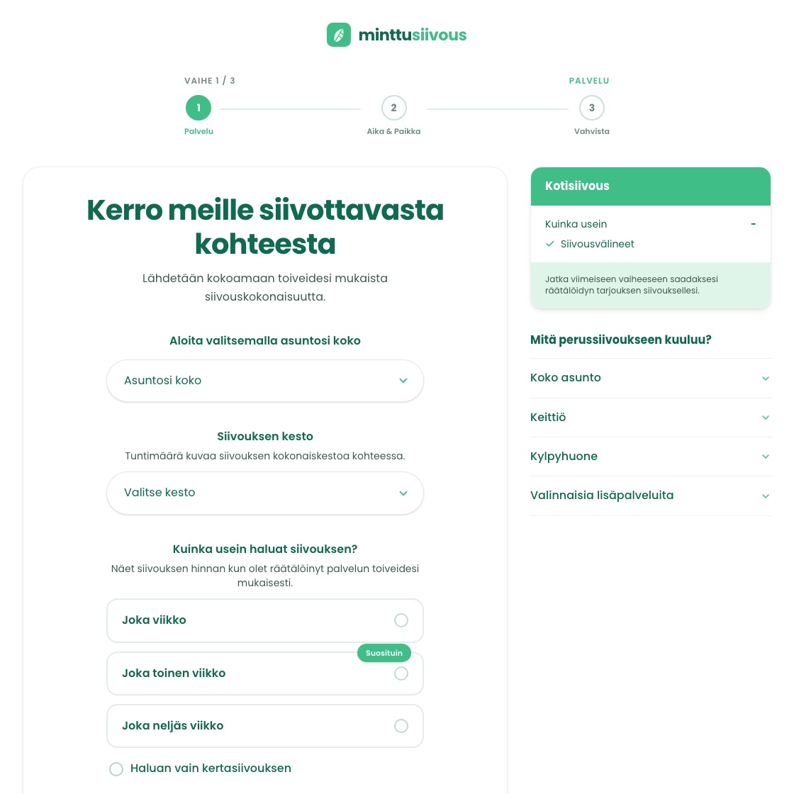 Räätälöi siivous